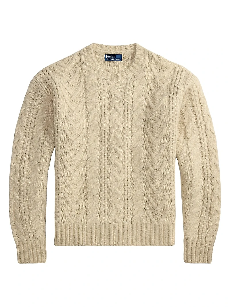 Aran Wool-Blend Crewneck Sweater