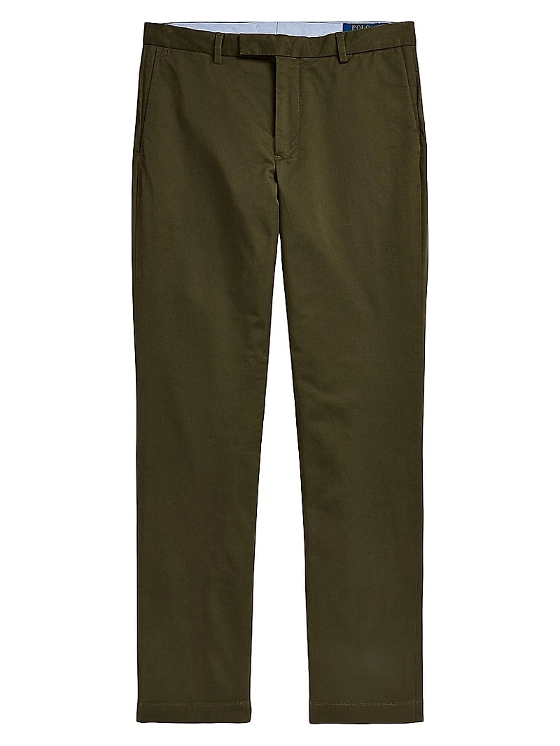 Military Stretch-Cotton Mid-Rise Straight-Leg Pants