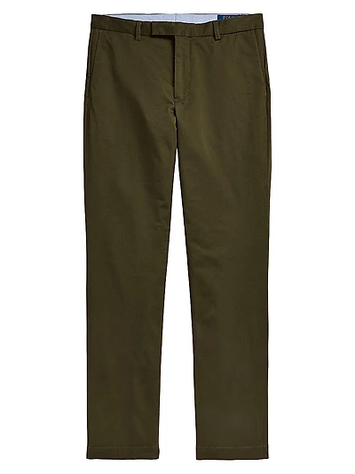 Military Stretch-Cotton Mid-Rise Straight-Leg Pants