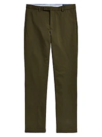 Military Stretch-Cotton Mid-Rise Straight-Leg Pants