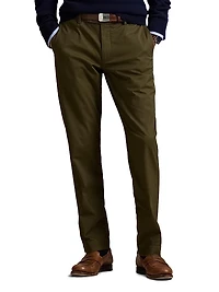 Military Stretch-Cotton Mid-Rise Straight-Leg Pants