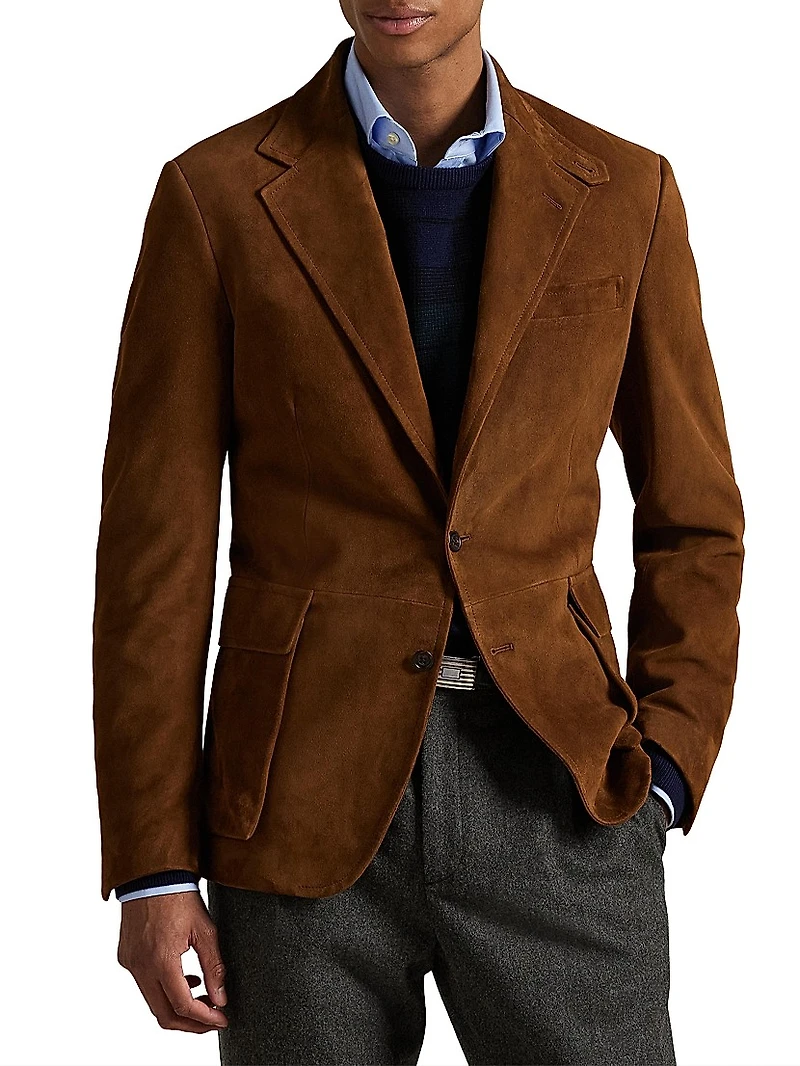 Suede Single-Breasted Sport Coat