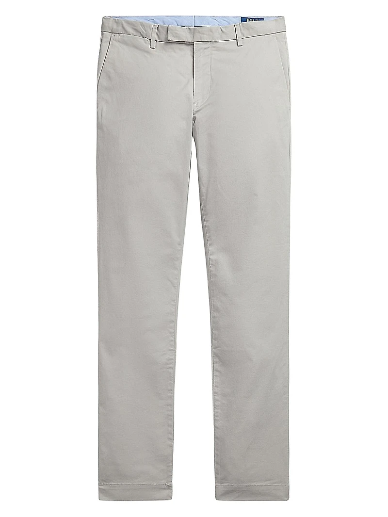 Stretch-Twill Mid-Rise Straight-Leg Pants
