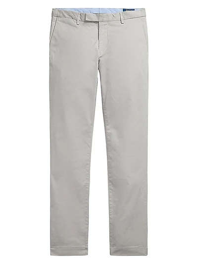 Stretch-Twill Mid-Rise Straight-Leg Pants