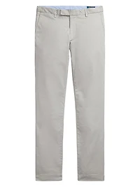 Stretch-Twill Mid-Rise Straight-Leg Pants