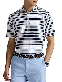 Tour Striped Pique-Knit Polo Shirt