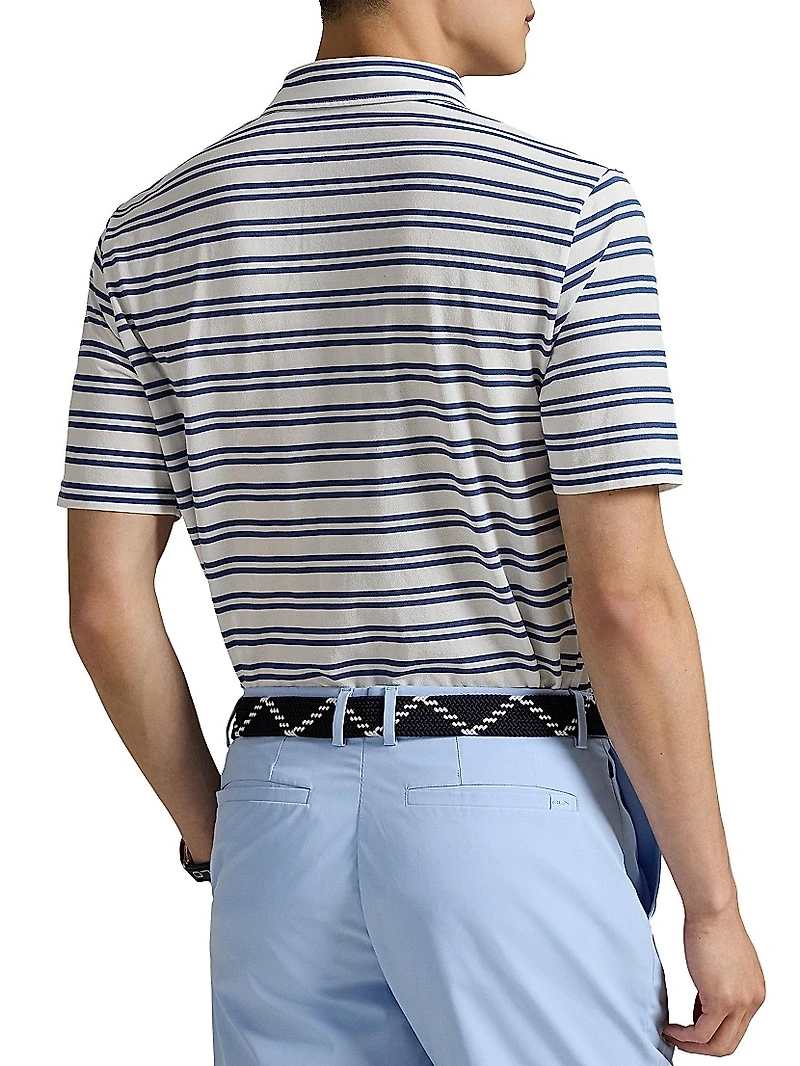 Tour Striped Pique-Knit Polo Shirt