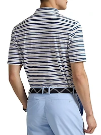 Tour Striped Pique-Knit Polo Shirt