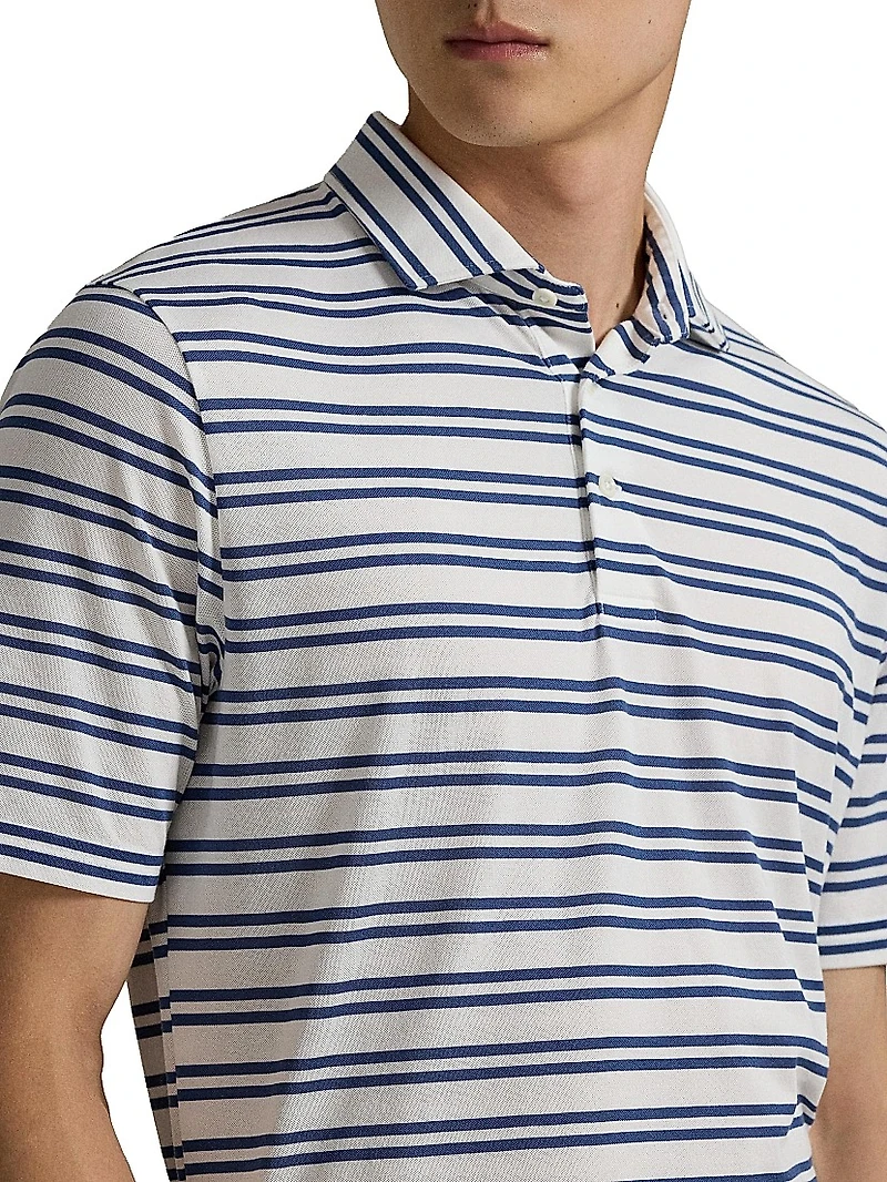 Tour Striped Pique-Knit Polo Shirt