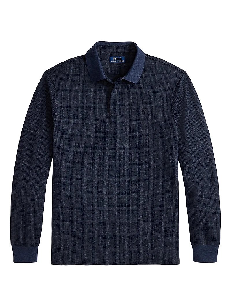 Plaid Long-Sleeve Polo