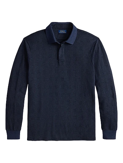 Plaid Long-Sleeve Polo