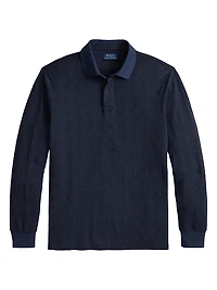 Plaid Long-Sleeve Polo
