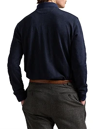 Plaid Long-Sleeve Polo