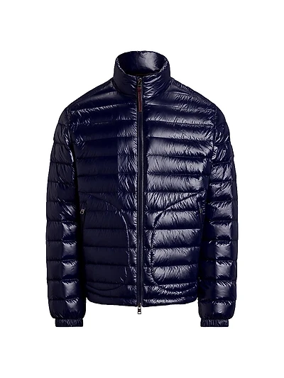 Glossy Quilted Down Zip-Up Jacket