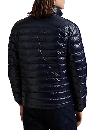 Glossy Quilted Down Zip-Up Jacket