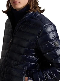 Glossy Quilted Down Zip-Up Jacket