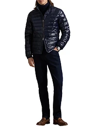 Glossy Quilted Down Zip-Up Jacket