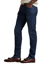 Sullivan Washed Mid-Rise Straight-Leg Jeans
