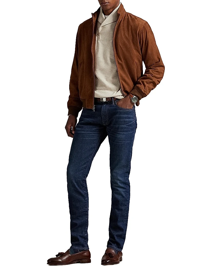 Sullivan Washed Mid-Rise Straight-Leg Jeans