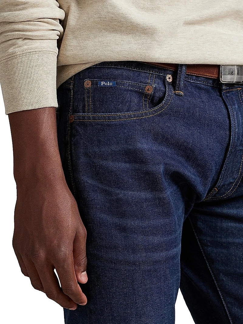 Sullivan Washed Mid-Rise Straight-Leg Jeans