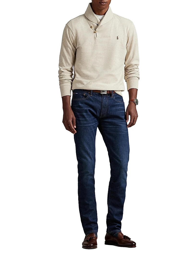 Sullivan Washed Mid-Rise Straight-Leg Jeans