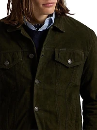 Icon Suede Button-Down Trucker Jacket
