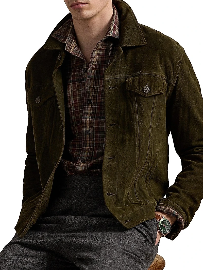 Plaid Cotton Twill Button-Front Shirt