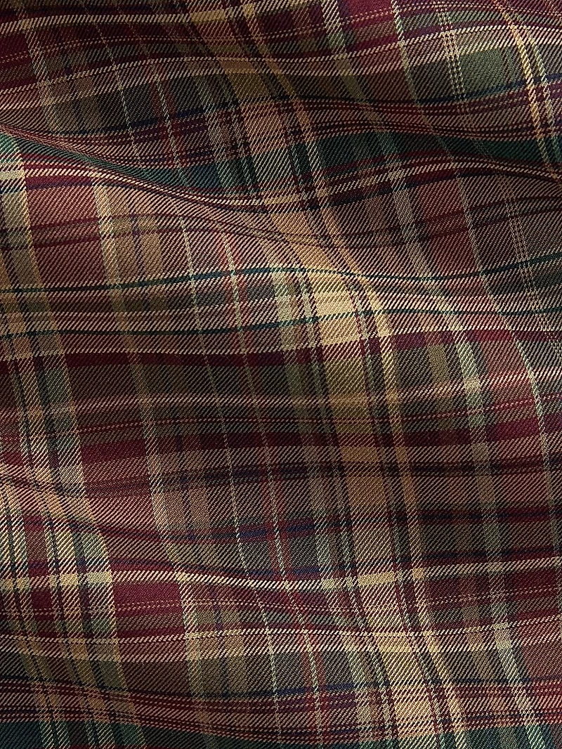 Plaid Cotton Twill Button-Front Shirt
