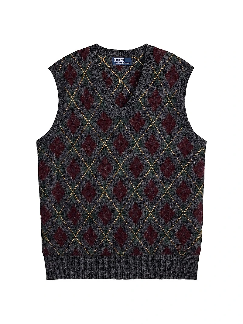 Argyle Wool-Cashmere Vest