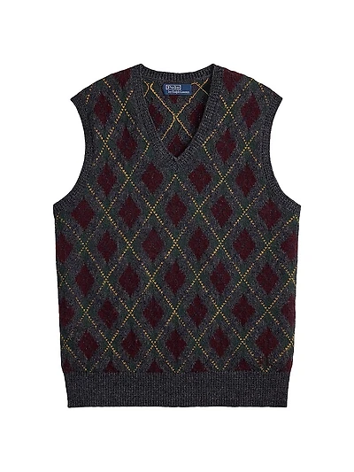 Argyle Wool-Cashmere Vest
