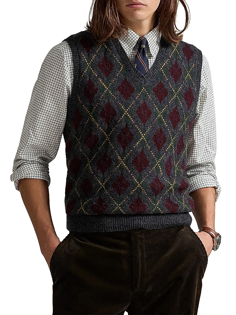 Argyle Wool-Cashmere Vest