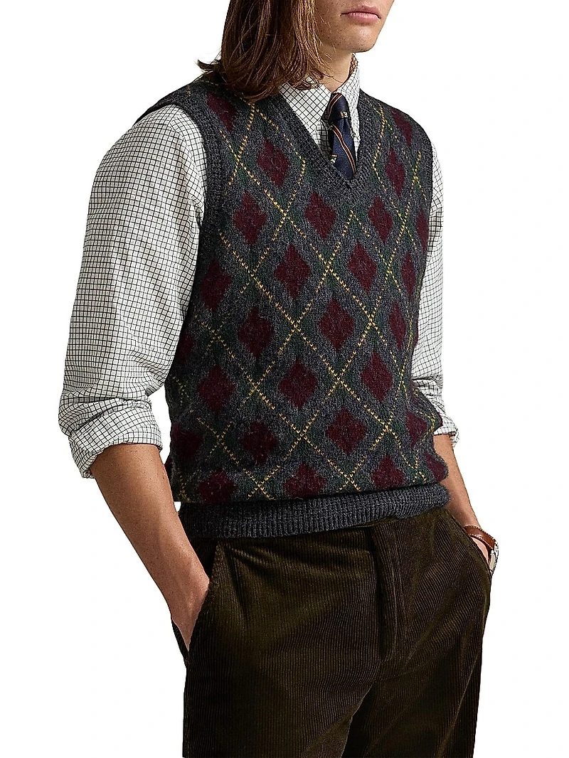 Argyle Wool-Cashmere Vest