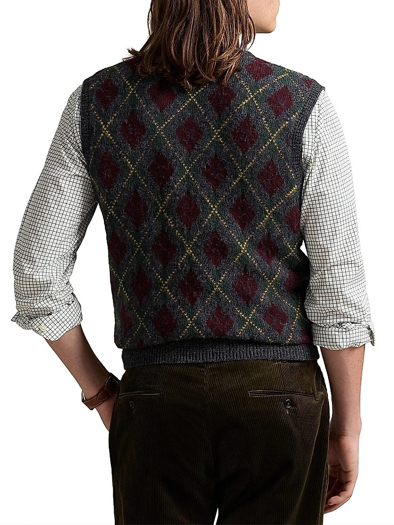 Argyle Wool-Cashmere Vest