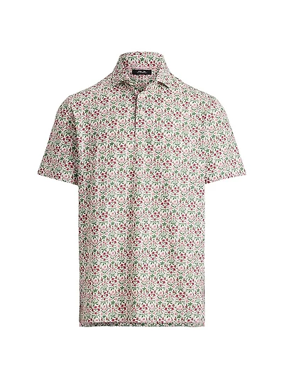 Airflow Floral Jersey-Knit Polo Shirt