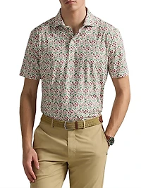 Airflow Floral Jersey-Knit Polo Shirt