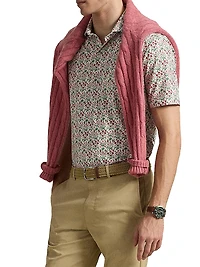 Airflow Floral Jersey-Knit Polo Shirt
