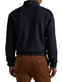 Wool-Blend Zip-Up Bomber Jacket