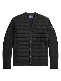 Quilted Cotton V-Neck Cardigan