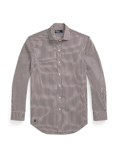 Striped Poplin Button-Front Shirt