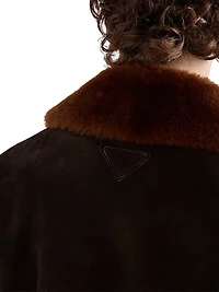 Suede and Shearling Caban Jacket