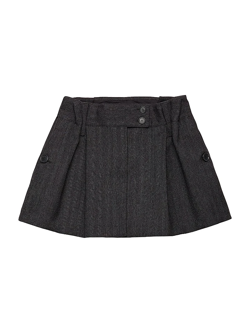 Chevron Wool Mini Skirt