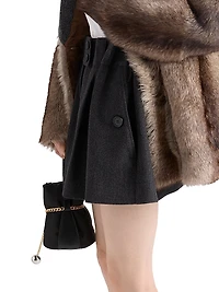 Chevron Wool Mini Skirt