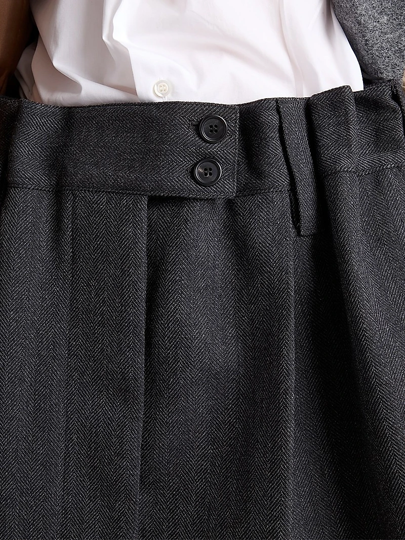 Chevron Wool Mini Skirt