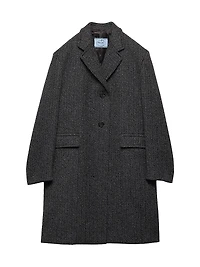 Single Breasted Chevron Wool Jacket