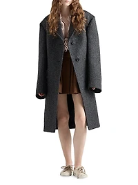 Single Breasted Chevron Wool Jacket