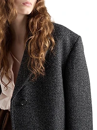 Single Breasted Chevron Wool Jacket