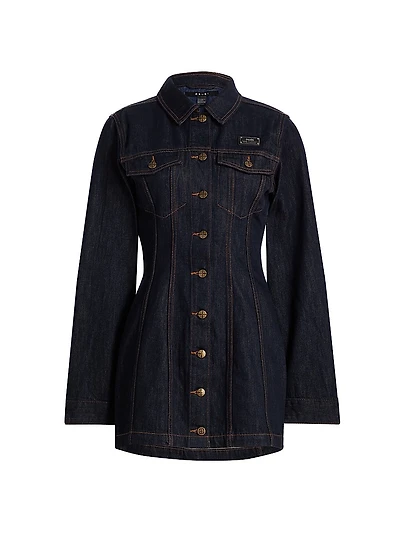 Neo-Nostalgia Contour Denim Minidress
