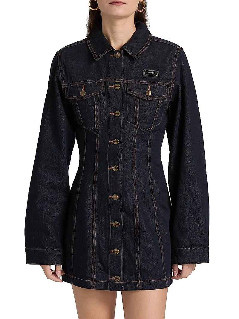 Neo-Nostalgia Contour Denim Minidress