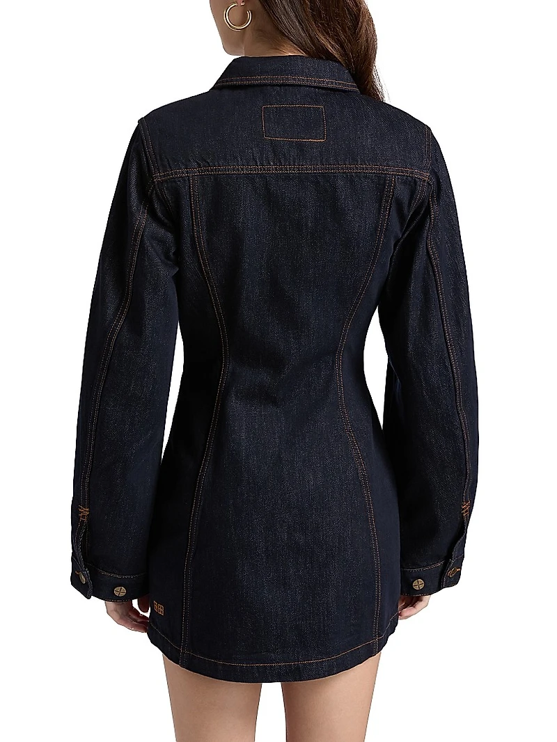 Neo-Nostalgia Contour Denim Minidress