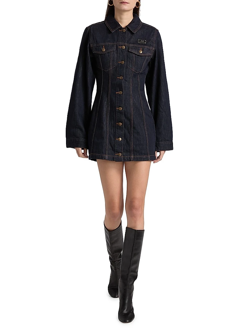 Neo-Nostalgia Contour Denim Minidress
